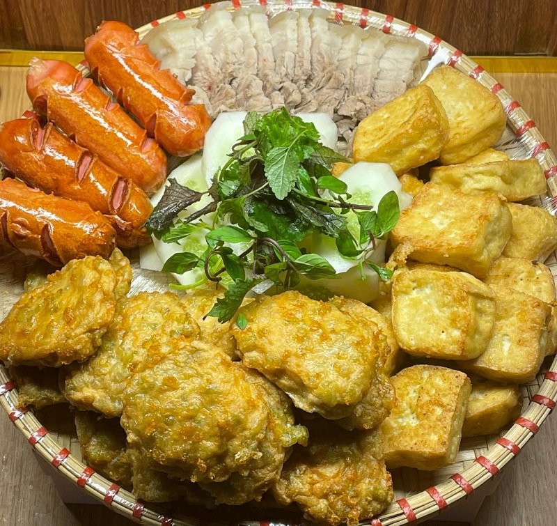 Chả cốm bún đậu